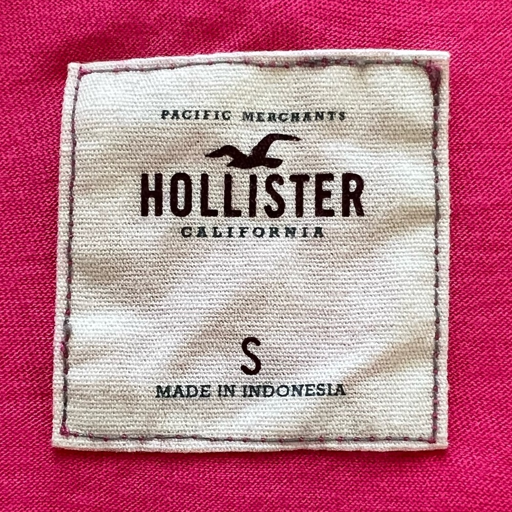 Hollister Tee Mesh Shoulder Button Front Hot Pink Barbiecore Medium M - Picture 6 of 17